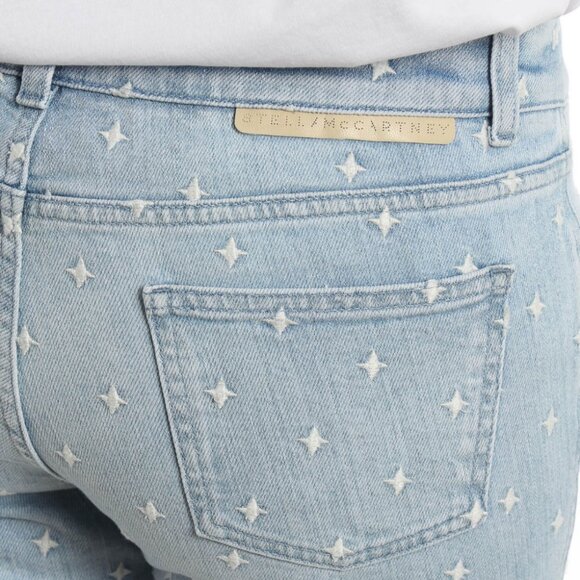 Stella McCartney Star Embroidered Slim Skinny Boyfriend Denim Jeans Mid/Low Rise - Picture 12 of 13